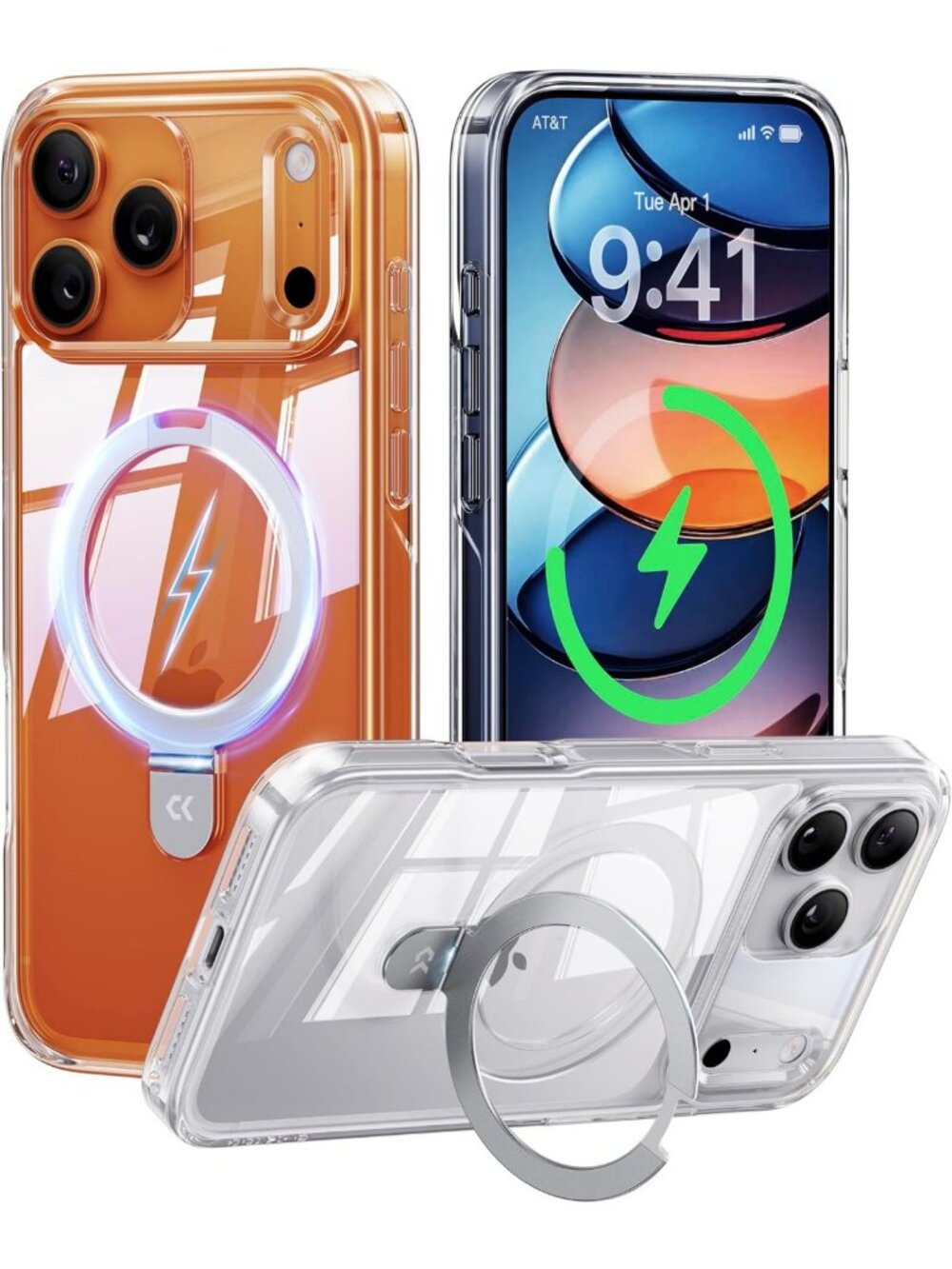 Ultra-Magnetic Slim Clear Stand Case for iPhone 17 Pro Max - Lightweight